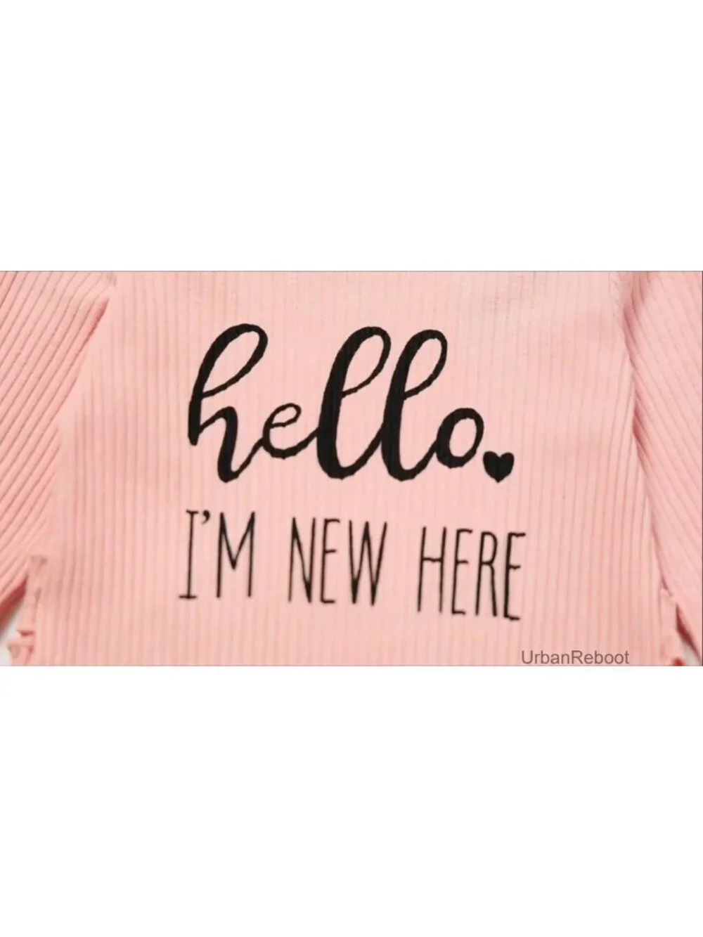 Newborn Girl Long Sleeve Letter Romper Ribbed Knit Jumpsuit Coming Home Outfit